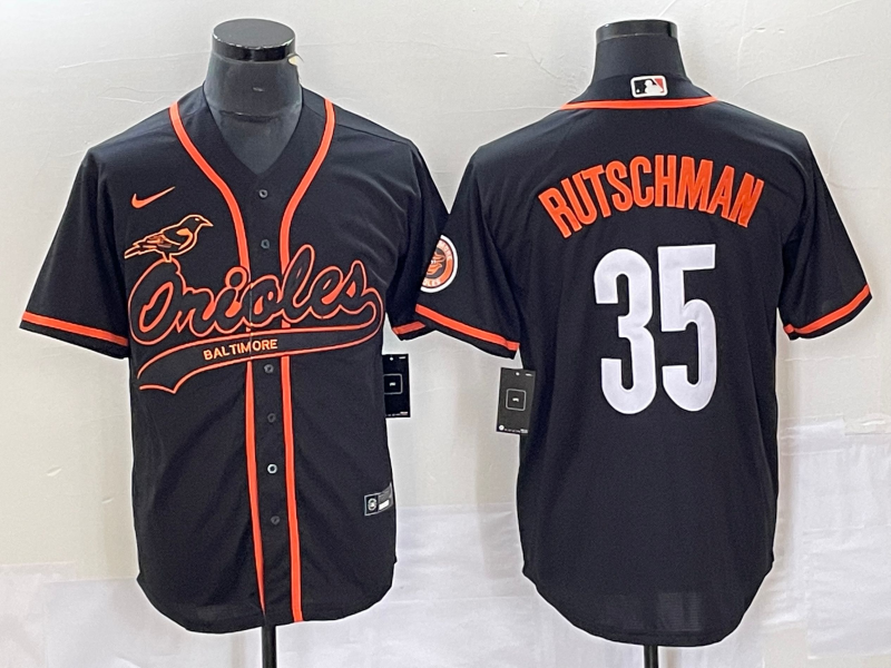 Men's Baltimore Orioles Adley Rutschman #35 Black Jersey Joint Edition